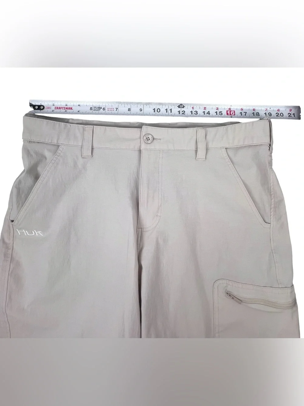 Huk Performance Fabric Fishing Shorts Men's XL Pockets Quick Dry Stretch Outdoor
